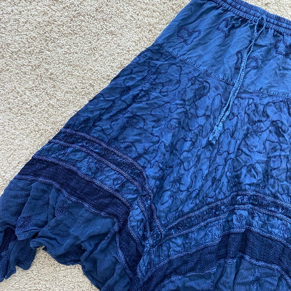 Coldwater Creek Blue Asymmetrical Maxi Skirt blue whimsygoth midi - Picture 2 of 4